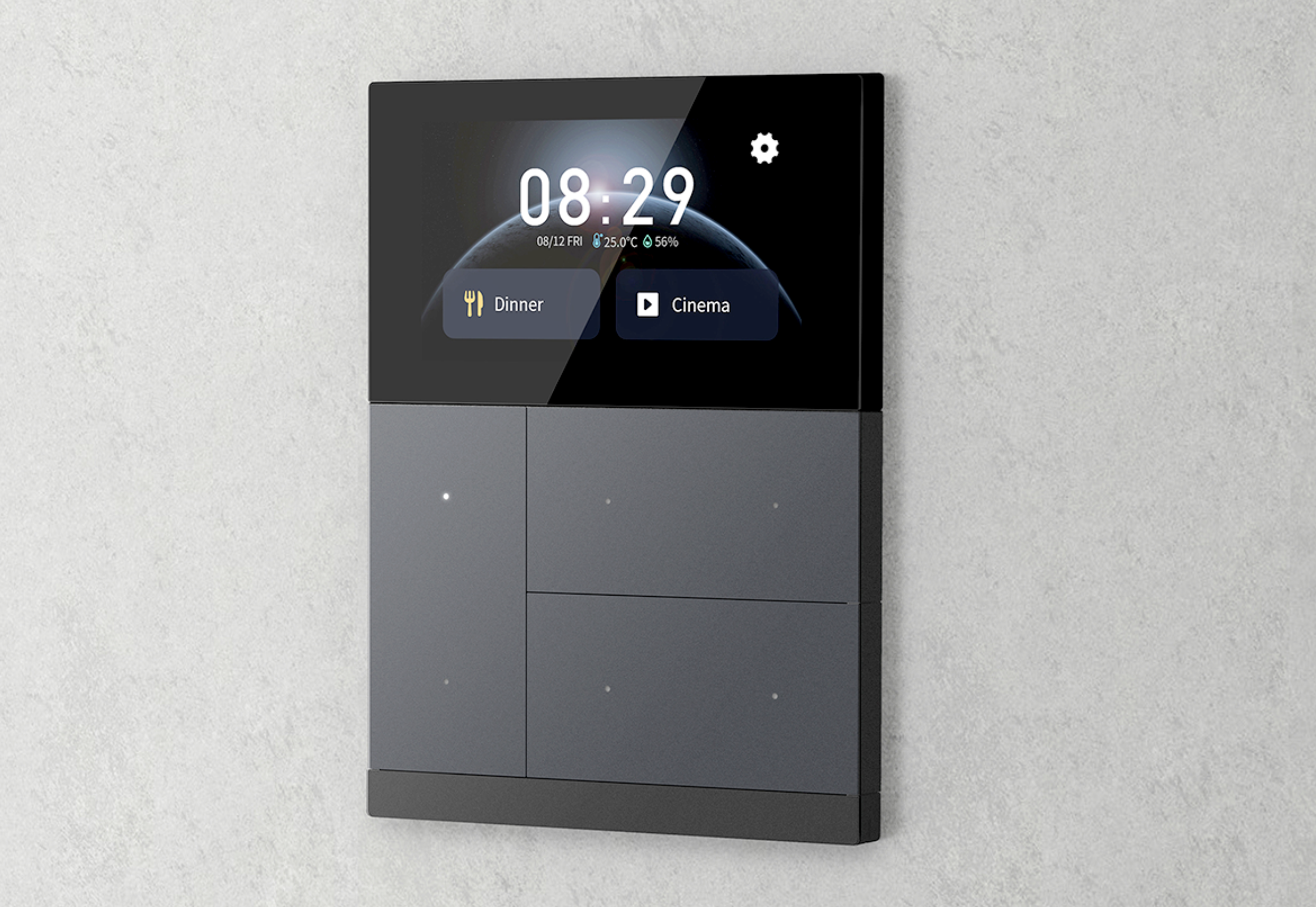 KNX Controller Touch & Pad, Metal, Black IPS capacitive touch panel & mechanical button