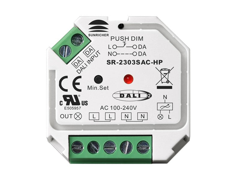 Regulador Triac DALI de 1 canal, regulador de fase de corte, borde trasero, LED Regulador Triac DALI de 1 canal, regulador de fase de corte, borde trasero, LED