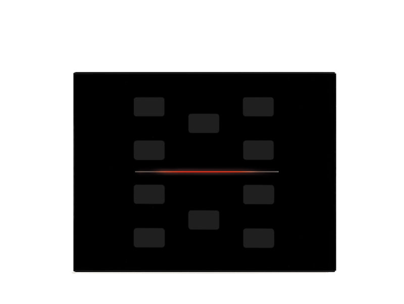 Eelectron 9025GL310W03 KNX Touch Sensor Cover GLASSPAD Line 10-speed, single, custom, 3-module – black