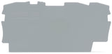 End and intermediate plate; Width: 0.8 mm; snap-on type. Box of 25