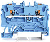 2201 Series through DIN rail mounted terminal block with push-button 1.5 mm² (22–14 AWG). Box of 10