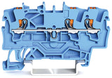 2201 Series through DIN rail mounted terminal block with push-button 1.5 mm² (22–14 AWG). Box of 10