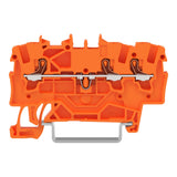 2201 Series through DIN rail mounted terminal block with push-button 1.5 mm² (22–14 AWG). Box of 10