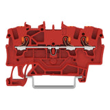 2201 Series through DIN rail mounted terminal block with push-button 1.5 mm² (22–14 AWG). Box of 10