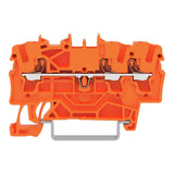 2202 Series through DIN rail mounted terminal block with push-button 2.5 mm² (22–12 AWG). Box of 10