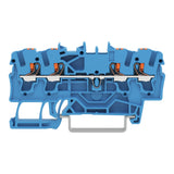 2202 Series through DIN rail mounted terminal block with push-button 2.5 mm² (22–12 AWG). Box of 10