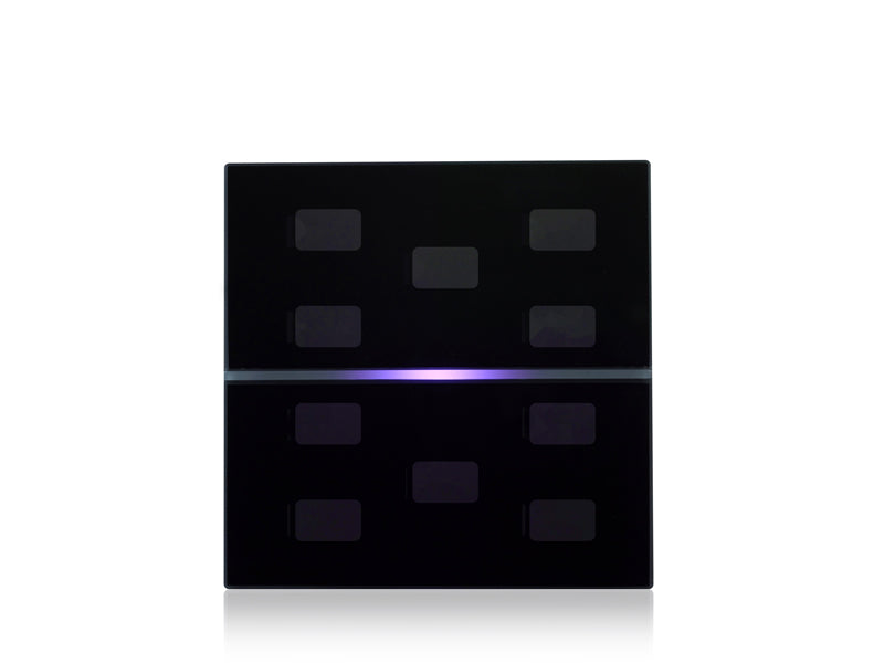 Eelectron 9025GL10D03 KNX push sensor cover GLASSPAD Line 10-speed, Double, Custom – black