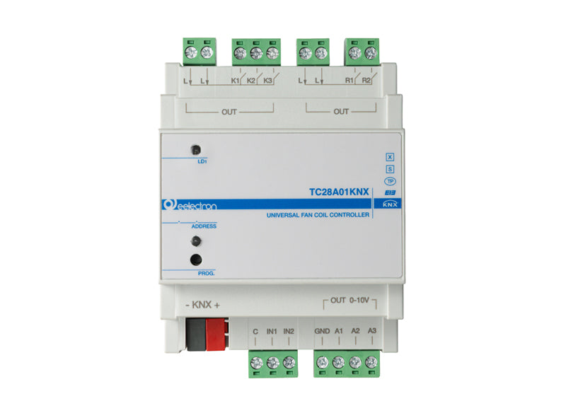 Eelectron TC28A01KNX KNX Universal Fan Coil Actuator Triple, 2 binary inputs, 3 x 0-10 V