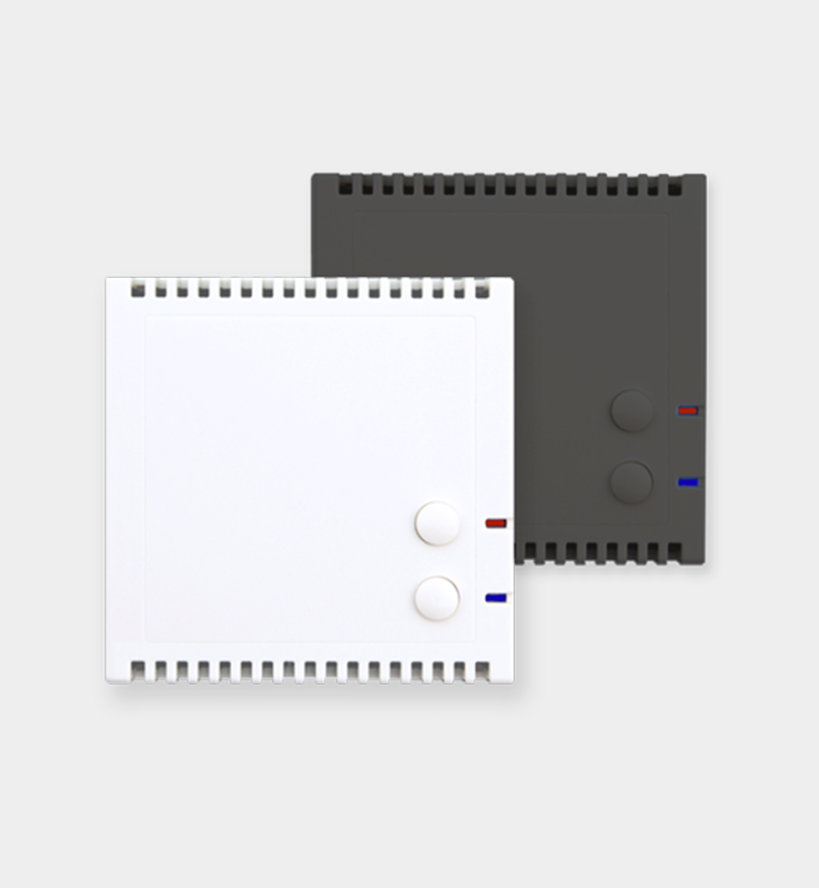 SK30-TTHC-PB - KNX Temp/Humidity Sensor, 2nd PT1000 Input, Push-Button Setpoint, 55 mm