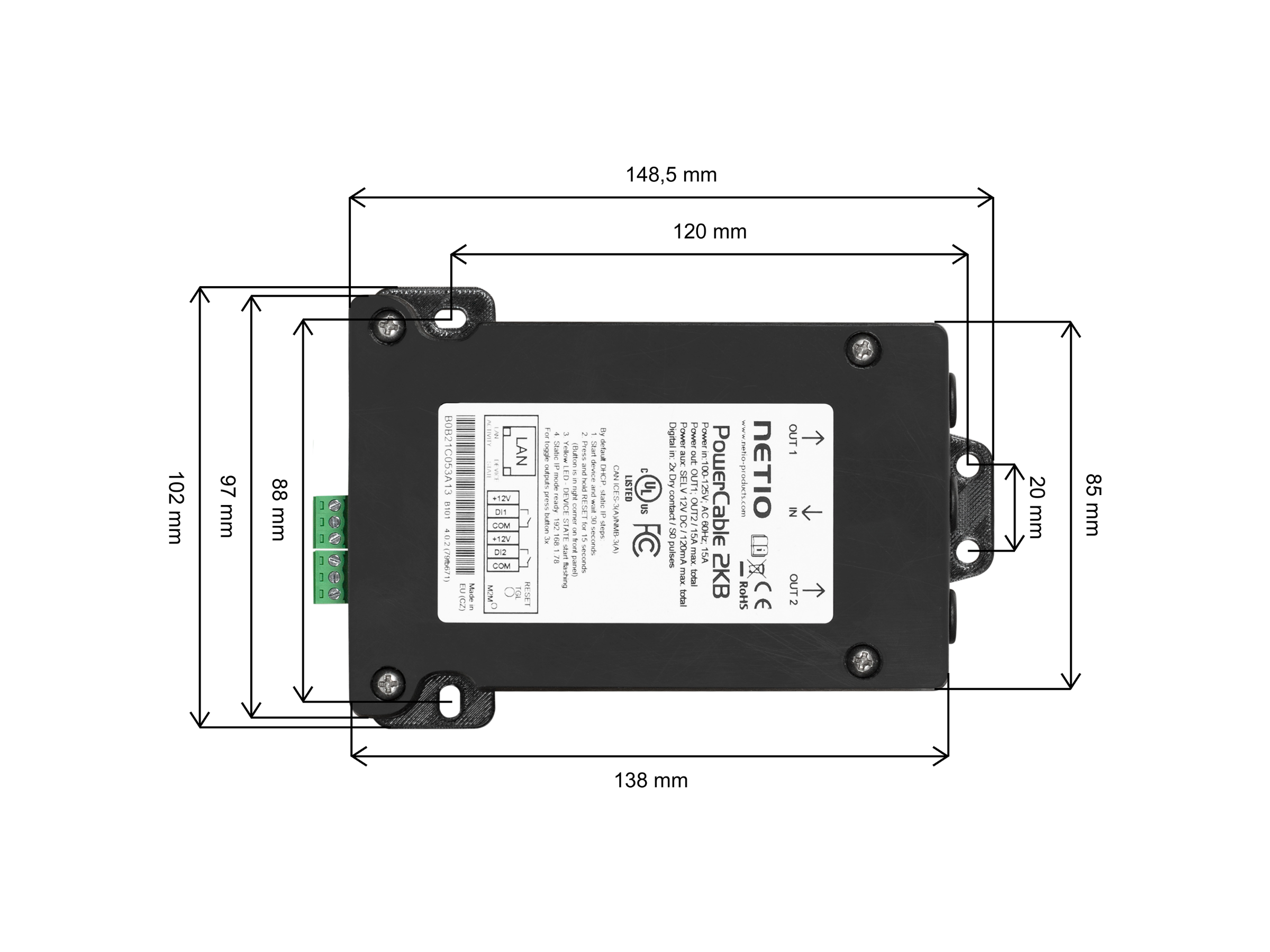 PowerCABLE 2KB, metering