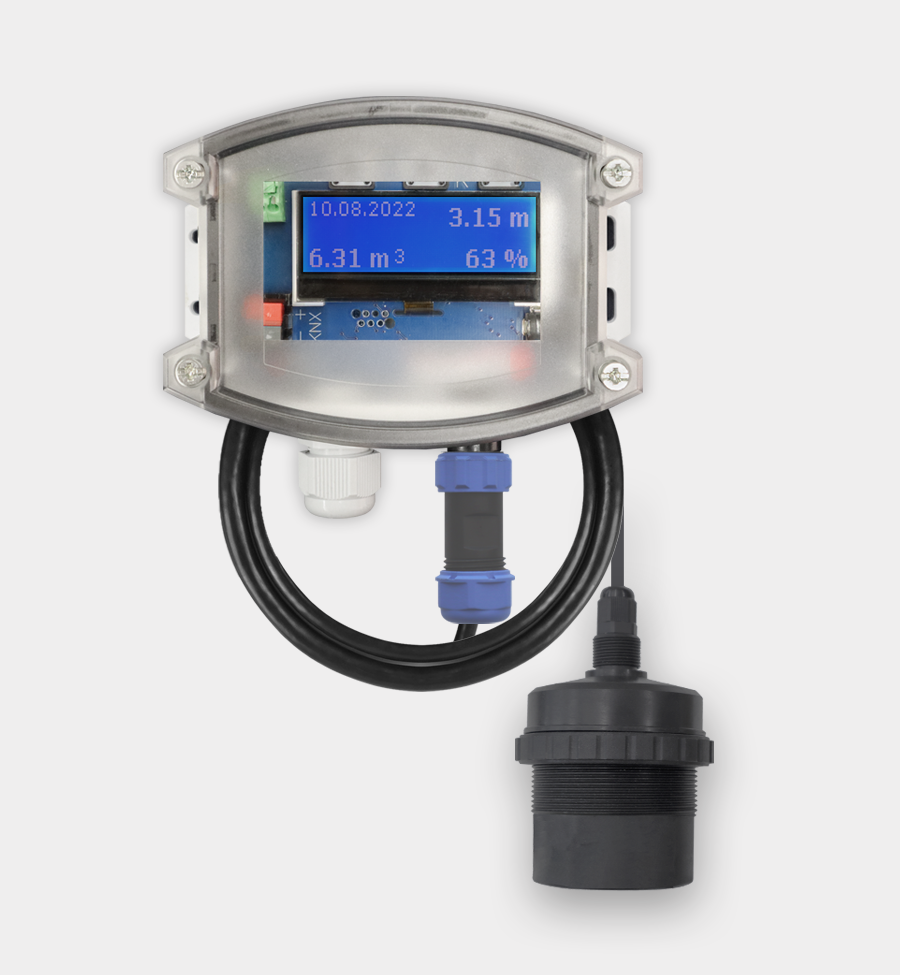 SK80-F-U-5 - KNX Fill Level Meter with Ultrasonic Sensor for Water, up to 5 m, 10 m Cable