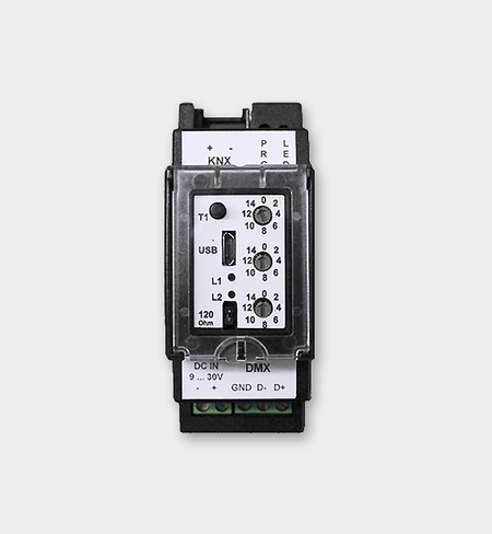 KNX-GW2-DMX-2TE - KNX to DMX512 Gateway, 512 Channels, 2-Module DIN Rail