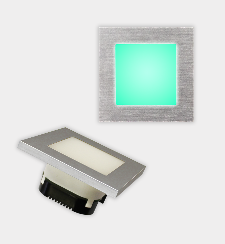 KNX-LED4-AQx - KNX RGB and Amber LED Light, Square Aluminum Front