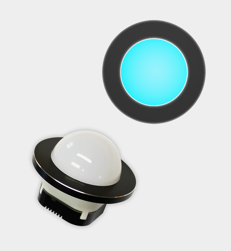 KNX-LED4-ARx-H - KNX RGB and Amber LED Light, Round Aluminum Front, Half-Bulb Diffuser