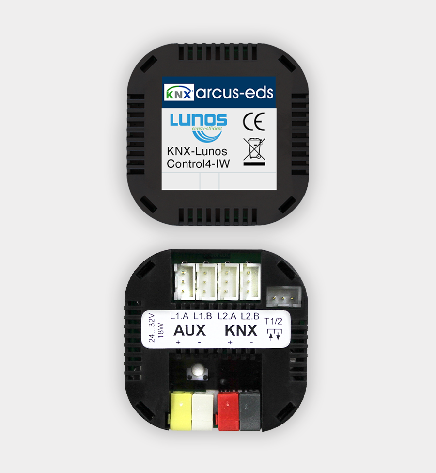 KNX-LUNOS-CONTROL4-IW - KNX In-Wall Controller for up to 4 LUNOS Ventilation Fans
