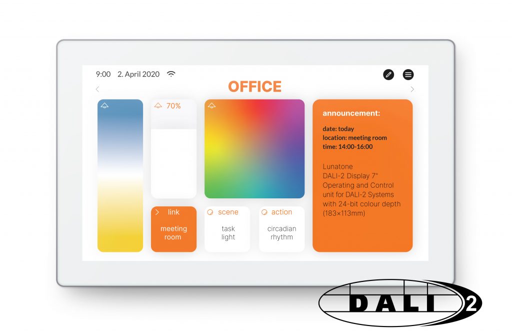 Lunatone DALI-2 Display 7 inch white