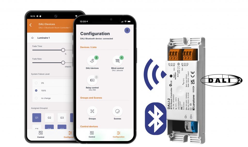 Lunatone DALI-2 BT5 Room Controller with smartphone app