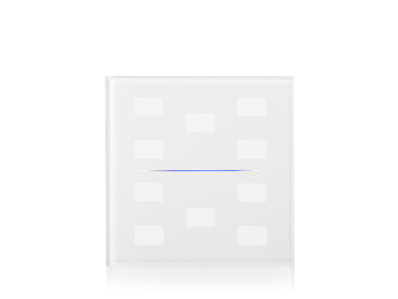 Eelectron 9025GL10W01 KNX Touch Sensor Cover GLASSPAD Line 10-speed, Single, Custom – white