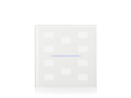 Eelectron 9025GL10W01 KNX Touch Sensor Cover GLASSPAD Line 10-speed, Single, Custom – white