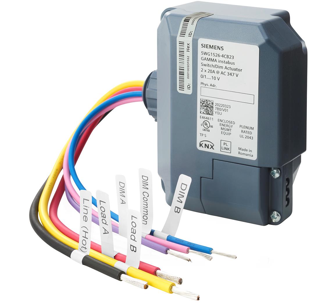JB 526C23 - Switch/dim actuator, 2 x AC 277 V, 20 A, 1...10 V