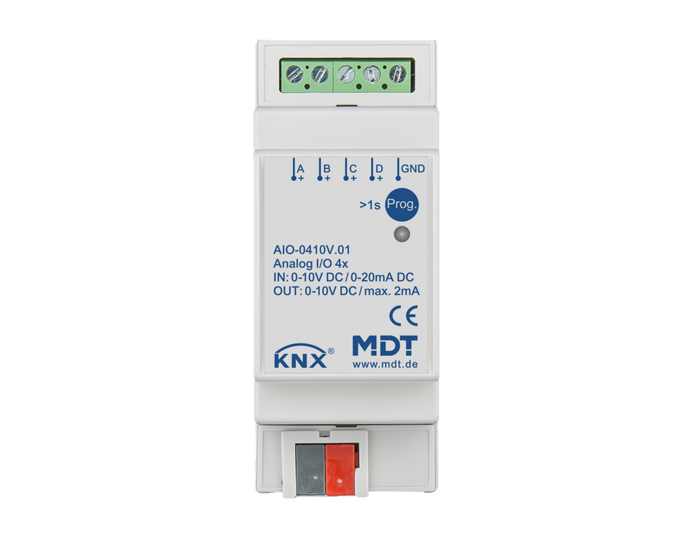 KNX Analog I/O 4-channel, 2 SU MDRC, 0 - 10 V, switchable In-/Output