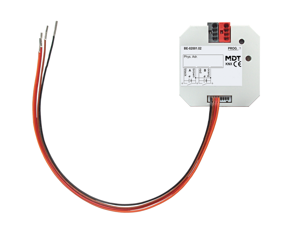 KNX Universal Interface 2-channel, flush mounted, Potential free version