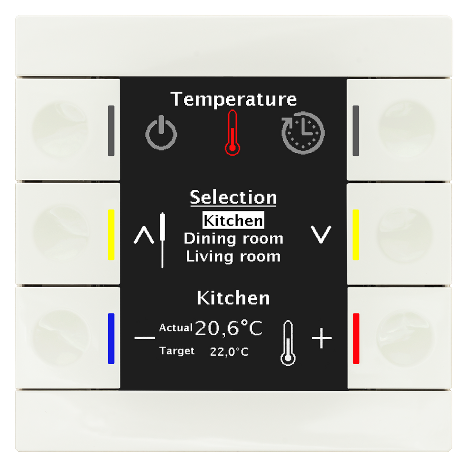 KNX Central Operation Unit Smart 86 with colour display, Plastic, White glossy finish