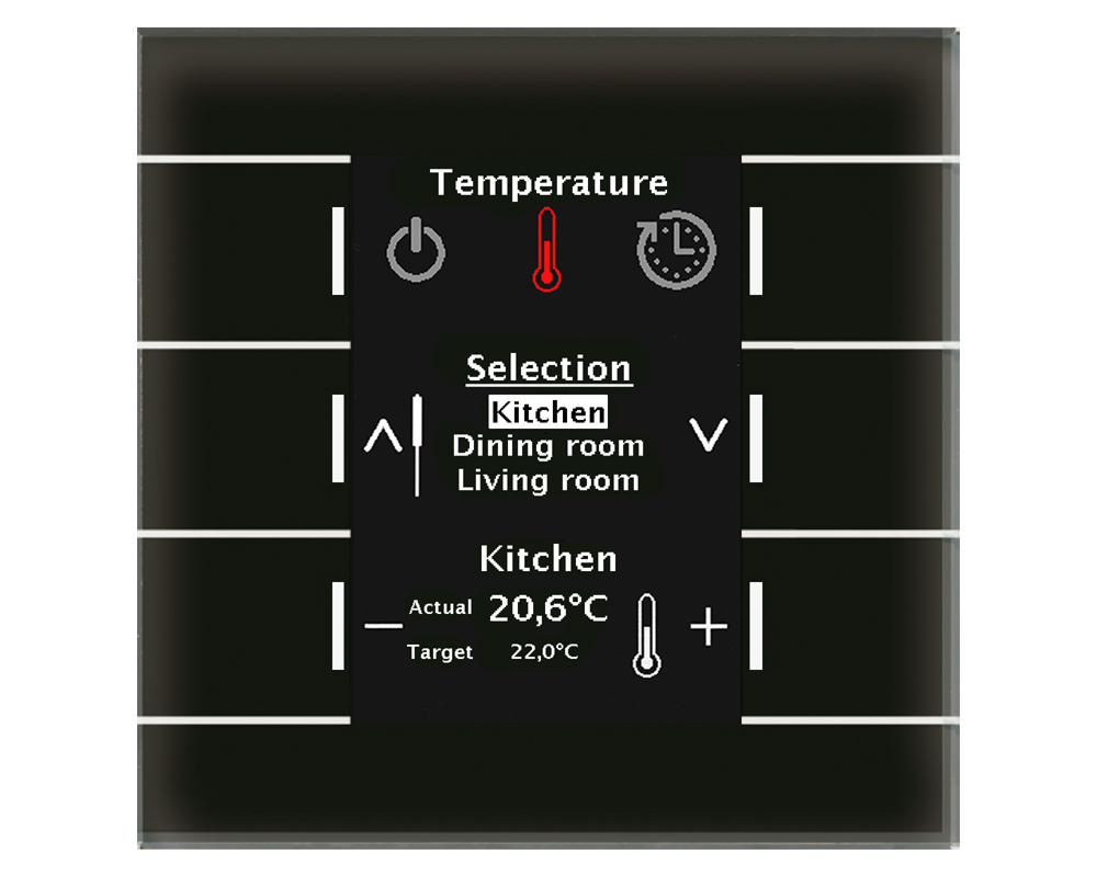 KNX Glass Central Operation Unit Smart with colour display, Black