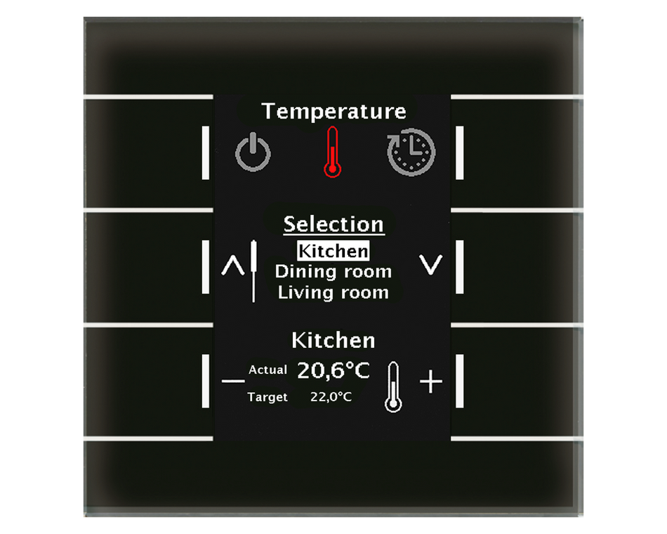 KNX Glass Central Operation Unit Smart with colour display, Black