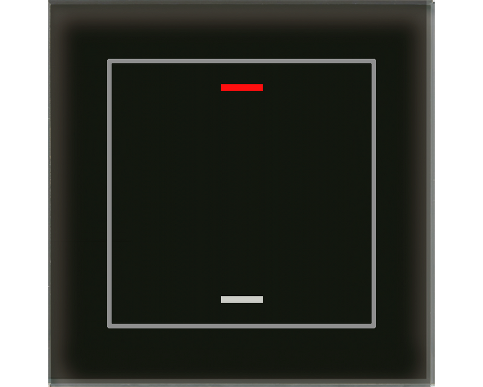 KNX Glass Push Button II Lite 1 gang, RGBW, neutral, Black