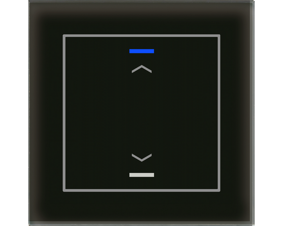 KNX Glass Push Button II Lite 1 gang, RGBW, blinds, Black