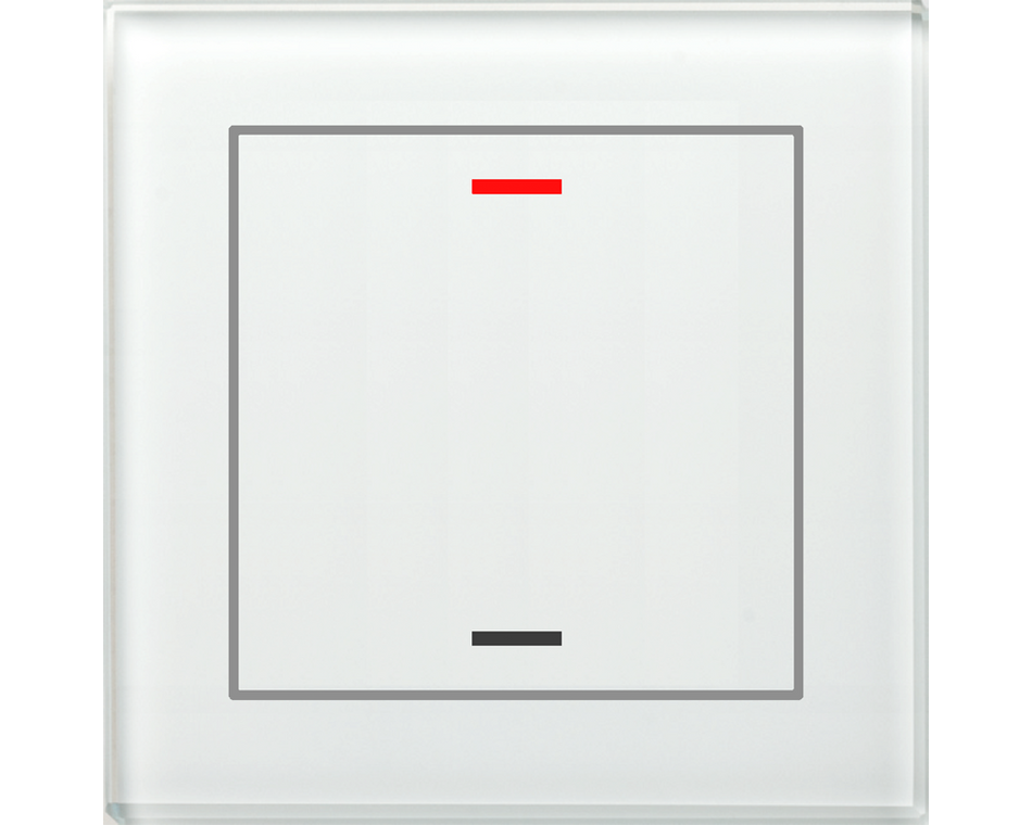 KNX Glass Push Button II Lite 1 gang, RGBW, neutral, White