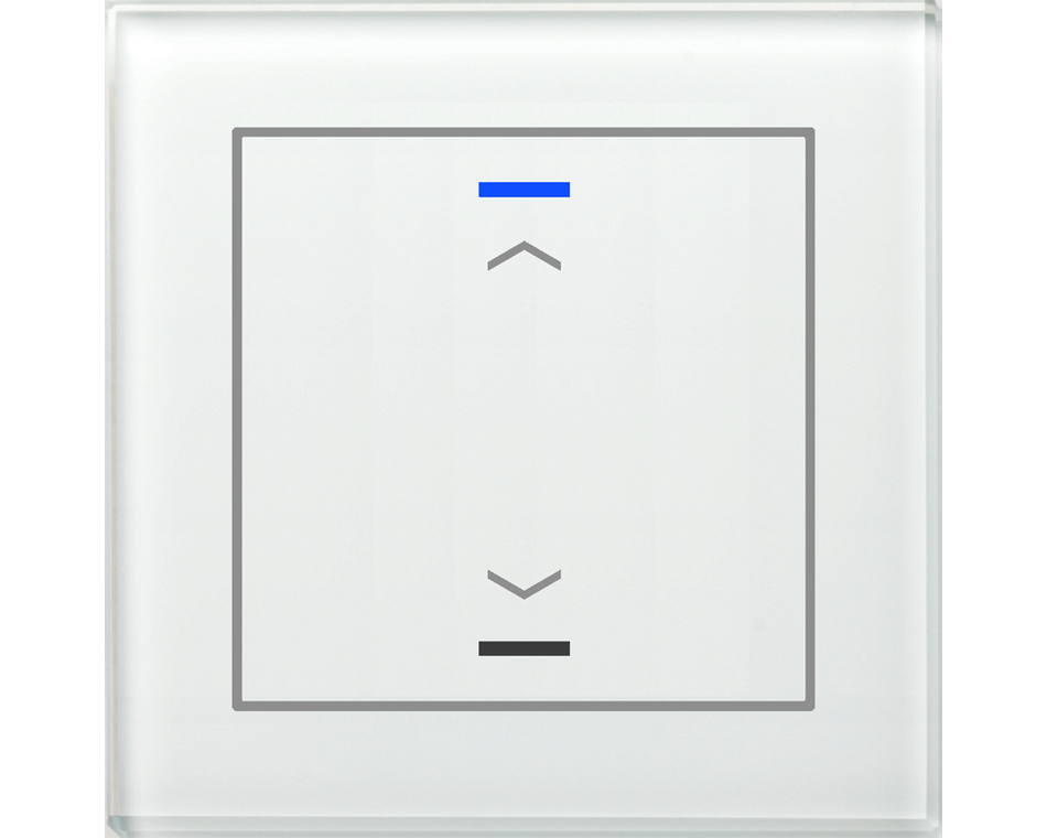 KNX Glass Push Button II Lite 1 gang, RGBW, blinds, White