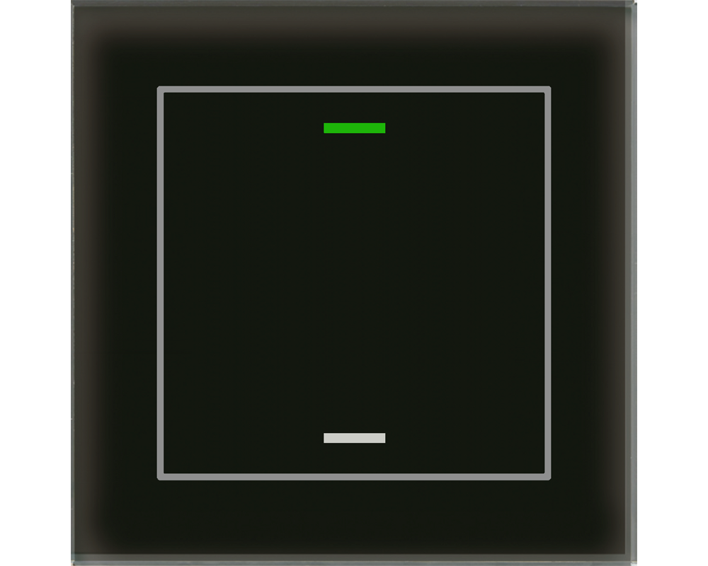KNX Glass Push Button II Lite 1 gang, RGBW, neutral, with temperature sensor, Black