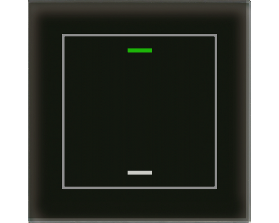 KNX Glass Push Button II Lite 1 gang, RGBW, neutral, with temperature sensor, Black