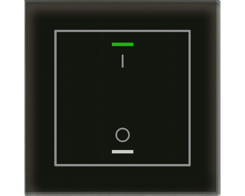 KNX Glass Push Button II Lite 1 gang, RGBW, switch, with temperature sensor, Black