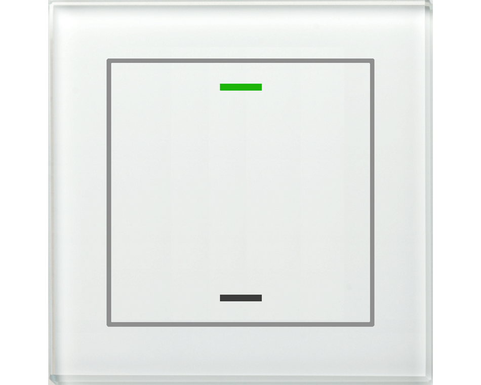 KNX Glass Push Button II Lite 1 gang, RGBW, neutral, with temperature sensor, White