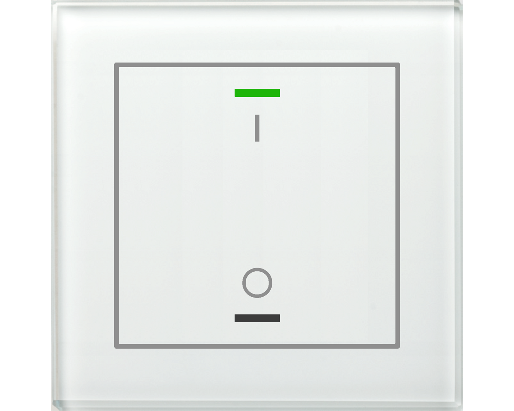 KNX Glass Push Button II Lite 1 gang, RGBW, switch, with temperature sensor, White