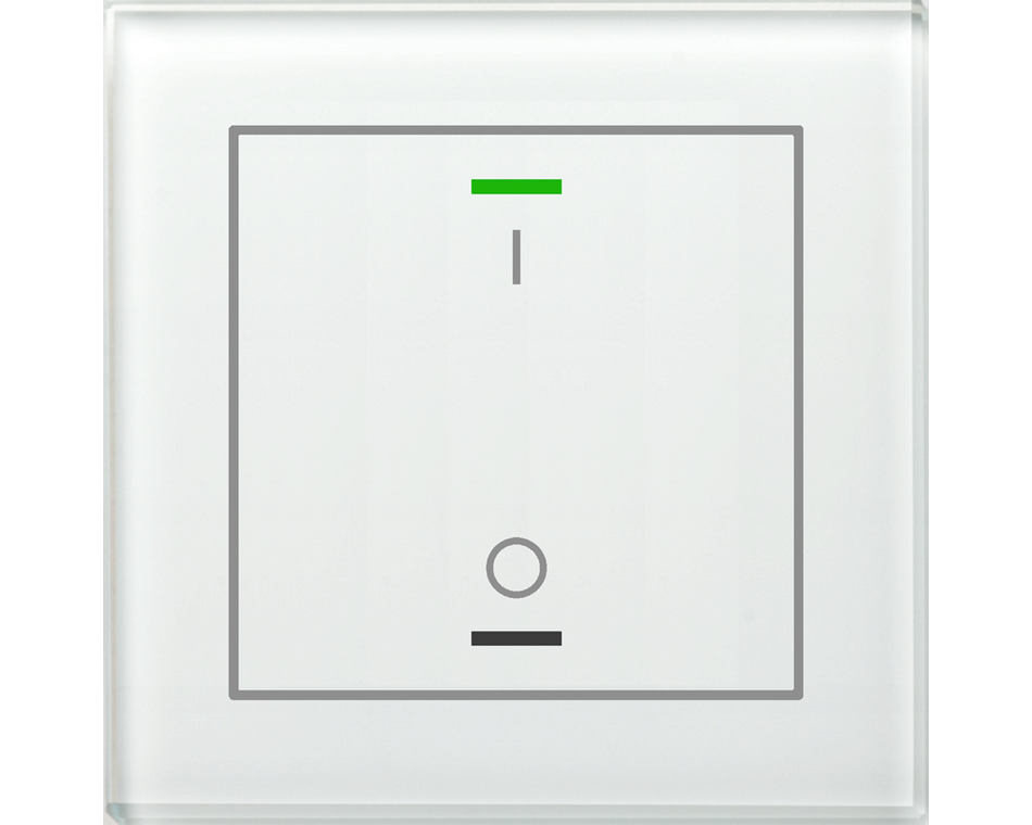 KNX Glass Push Button II Lite 1 gang, RGBW, switch, with temperature sensor, White