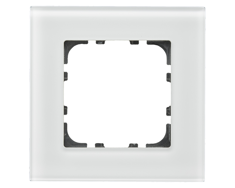 MDT Glass frame 1 gang, for 55 mm systems, White