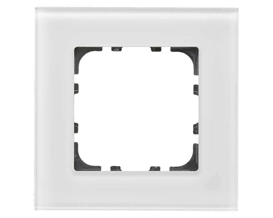 MDT Glass frame 1 gang, for 55 mm systems, White