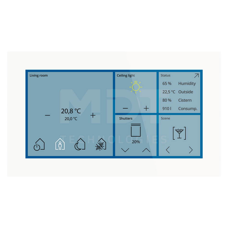 KNX Glass Touch Smart 6 inch, KNX Data Secure, white