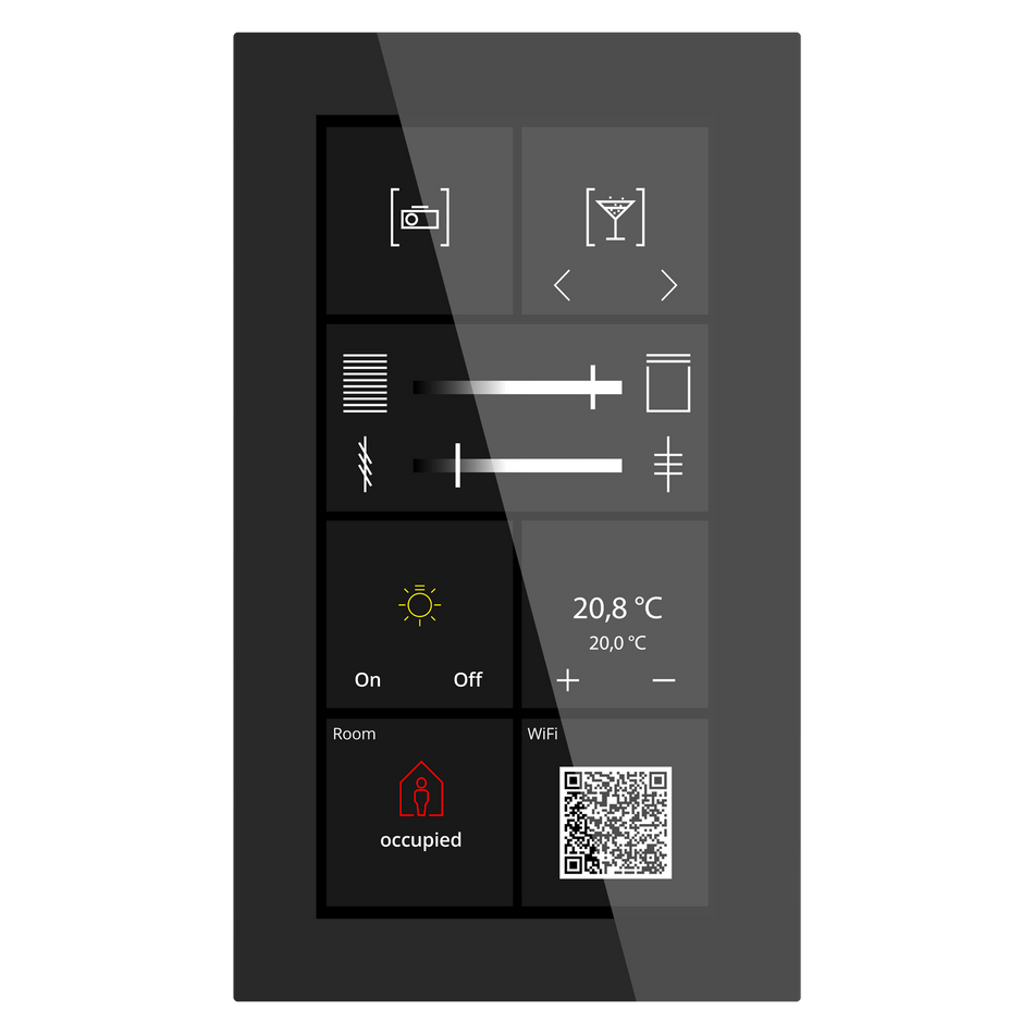 KNX Glass Touch Smart Plus 6 inch, KNX Data Secure, black