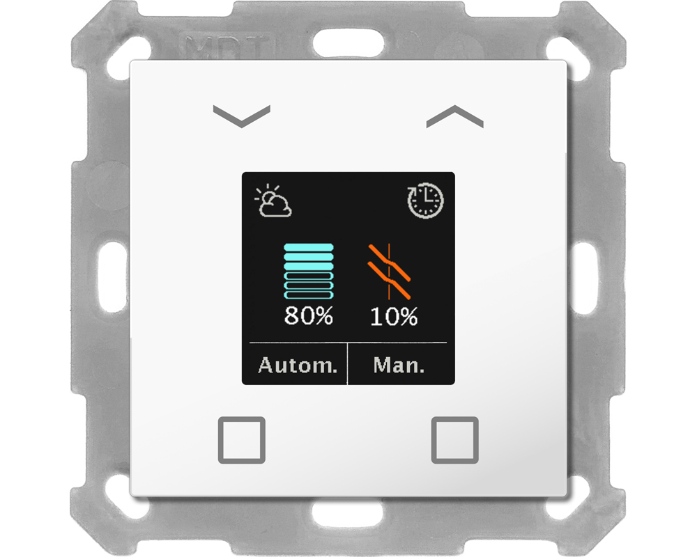 KNX Shutter Push-button Smart 55 4 gang, with colour display, White glossy finish