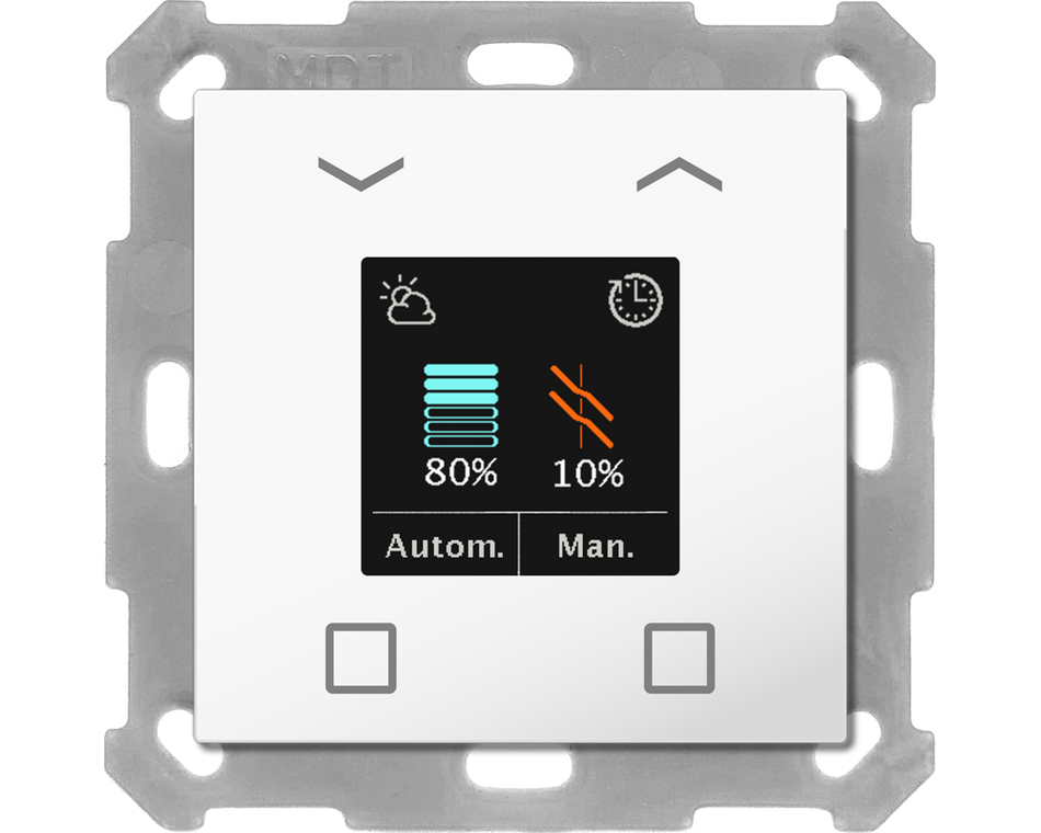 KNX Shutter Push-button Smart 55 4 gang, with colour display, White glossy finish
