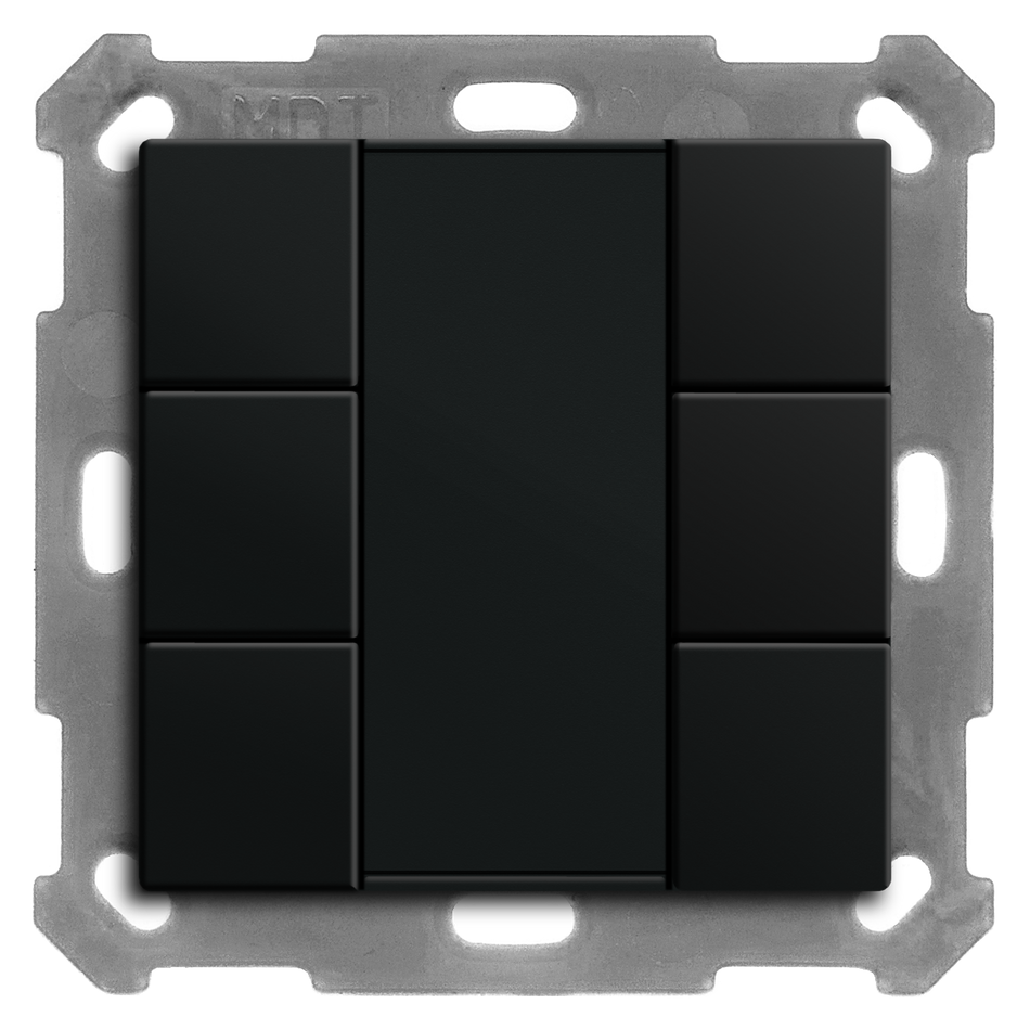 KNX Push Button 55 6 gang, Black matt finish