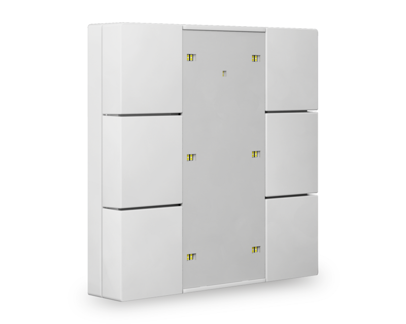 KNX Push Button Plus 55 6 gang, White glossy finish