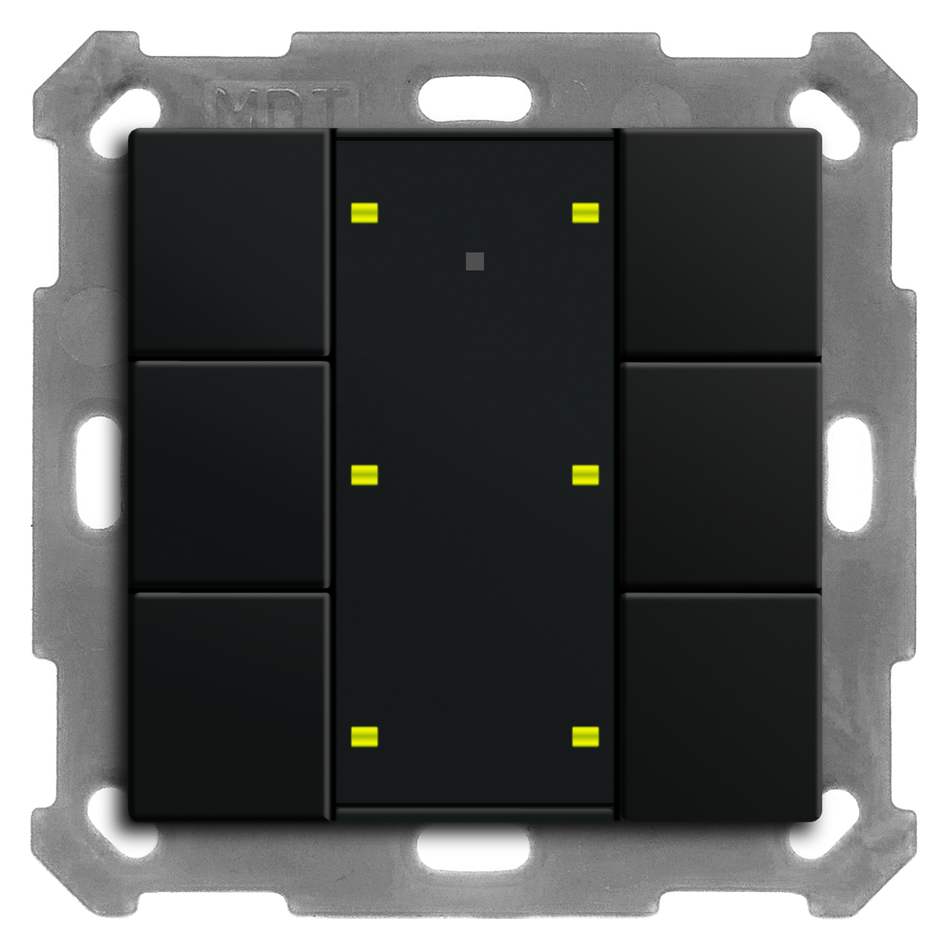 KNX Push Button Plus 55 6 gang, Black matt finish