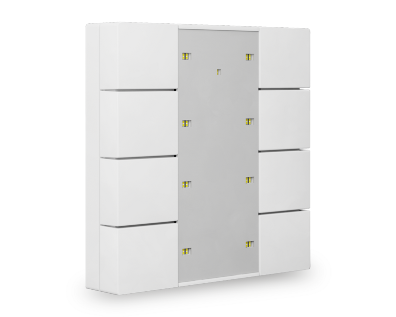 KNX Push Button Plus 55 8 gang, White matt finish