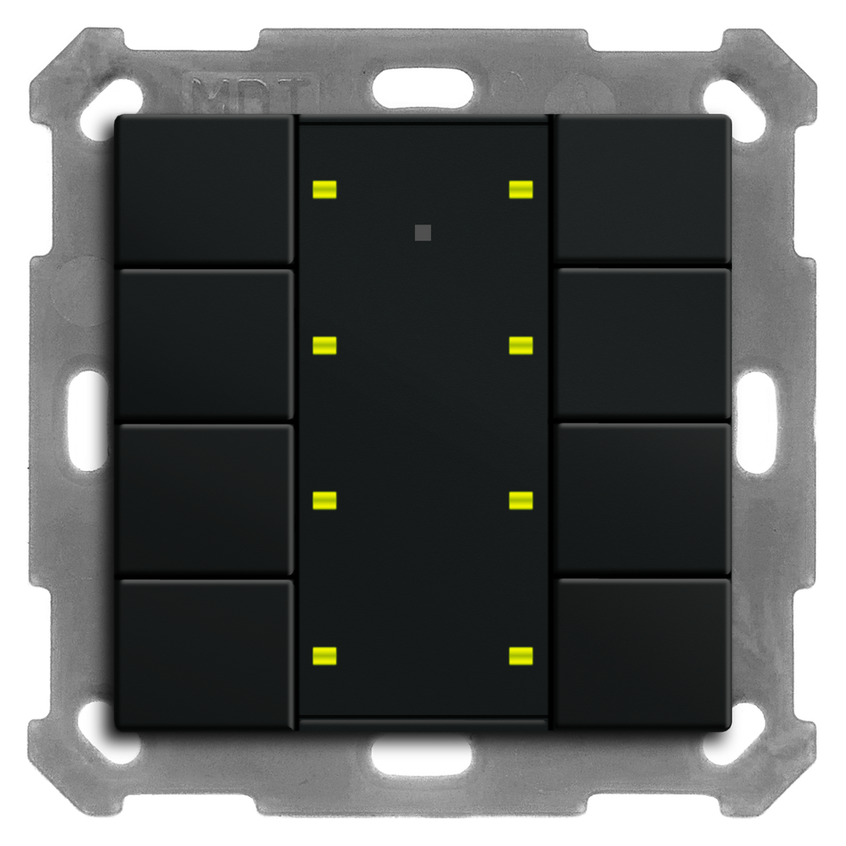 KNX Push Button Plus 55 8 gang, Black matt finish